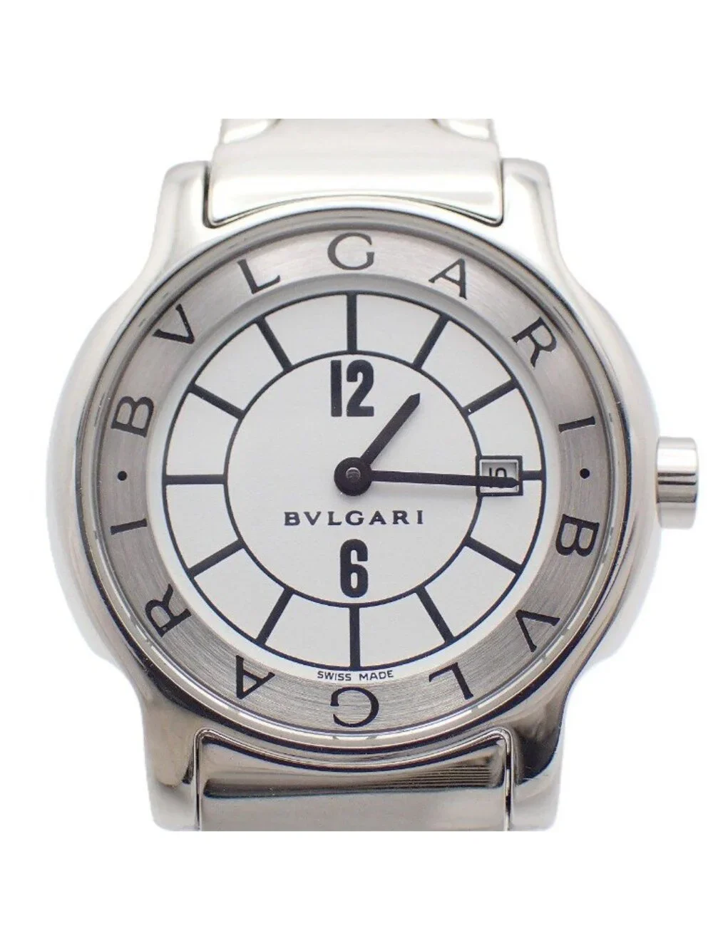 Bvlgari Solo Tempo Quartz Watch White Dial SS Pawn
